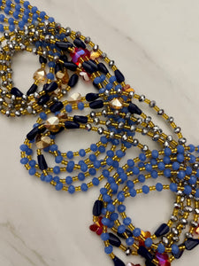 Blue Jeweled Waist Bead